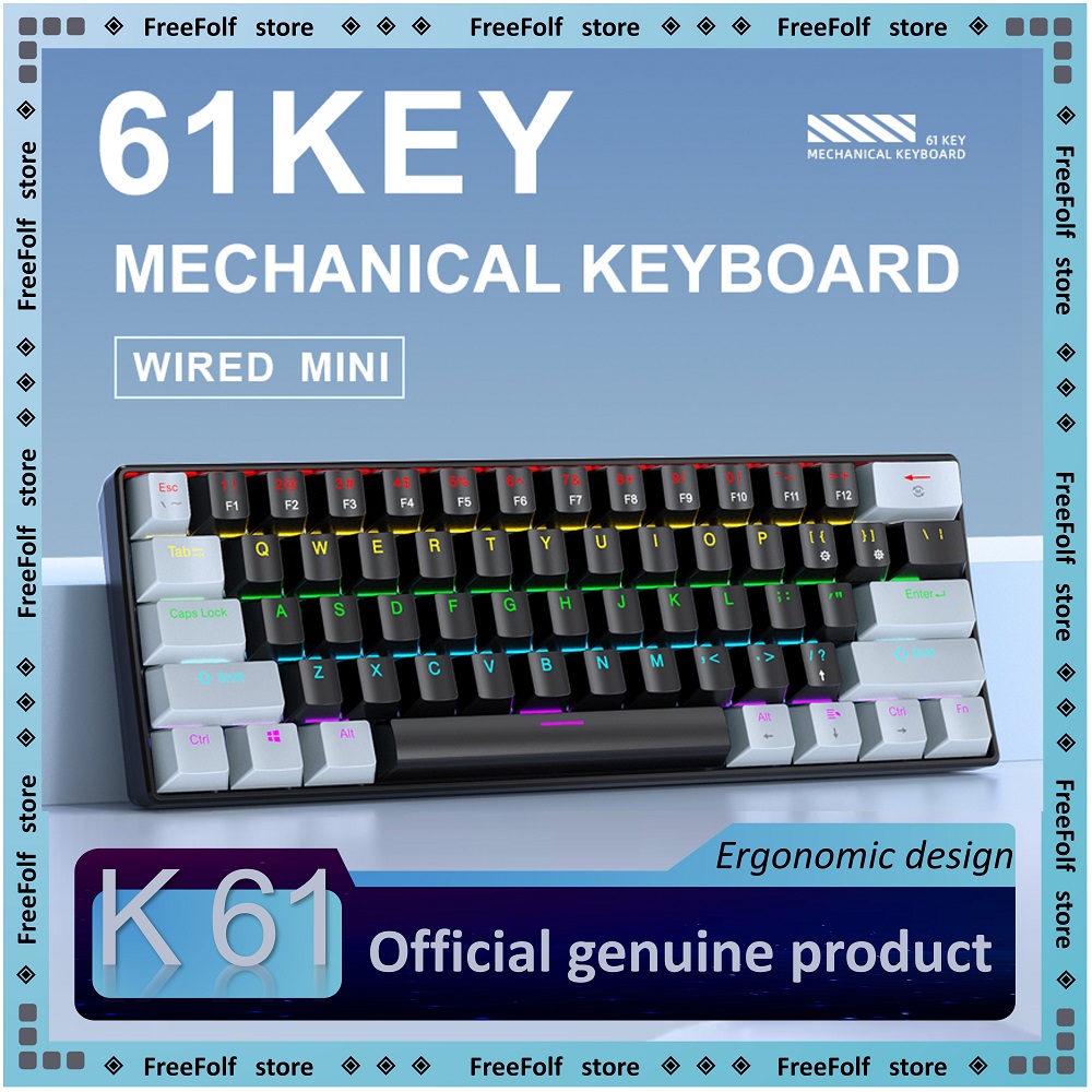 Keyboard Gaming Blue Switch - APAYADO K61 Mini 60% Gaming Keyboard