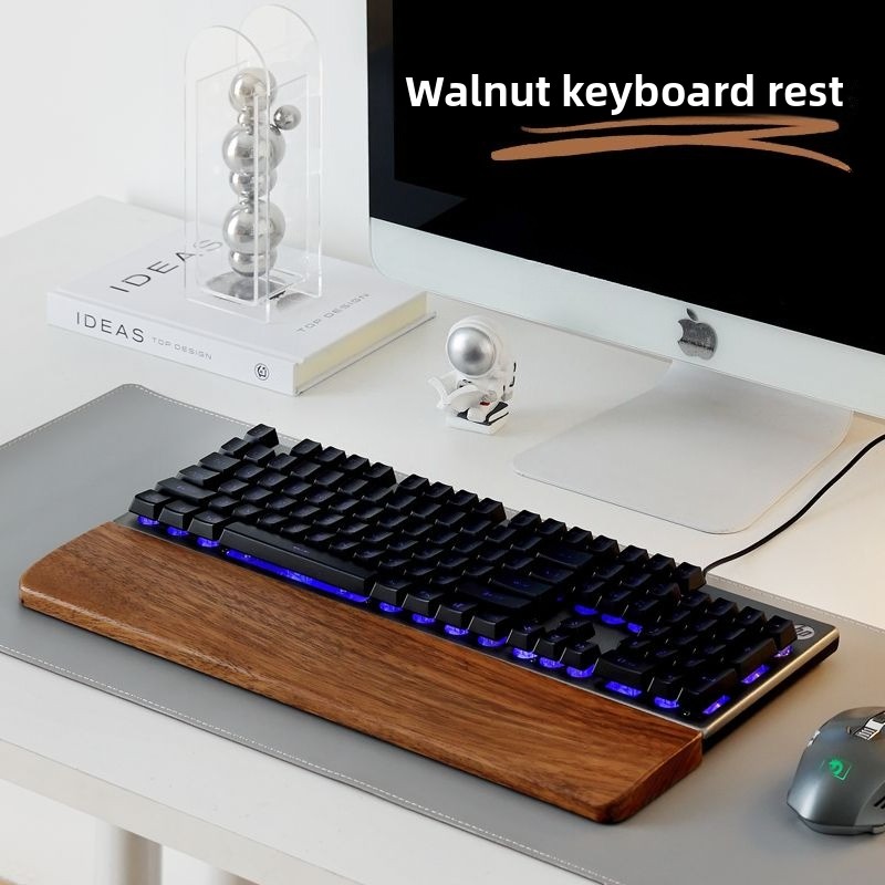 Gaming Keyboard Ergo - Solid Wood Keyboard Palm Rest Mouse