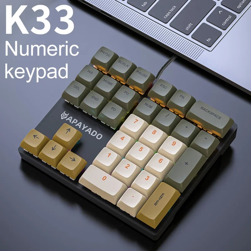 Gaming Keyboard Half - K33 Wired Mechanical Numeric Keypad With
