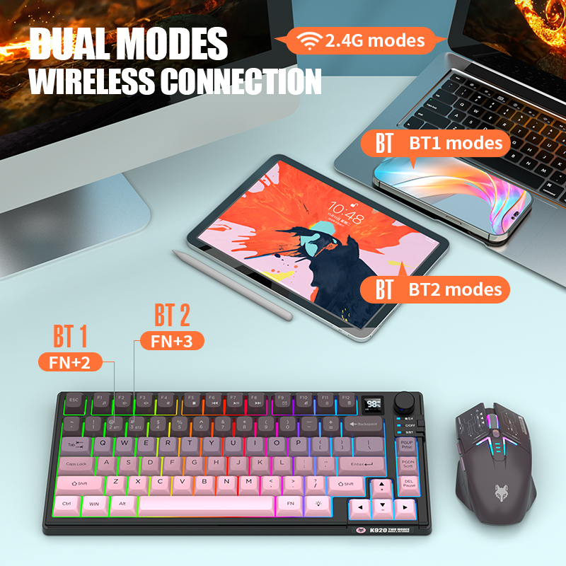 Dual-Mode 2.4G Bluetooth Wirel - Gaming Keyboard And Mouse Combo recension och pris