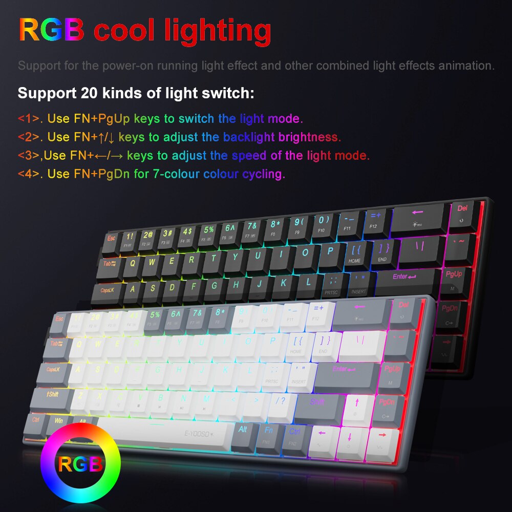 E-YOOSO A68 RGB Mini Slim USB  - Gaming Keyboard E Yooso recension och pris