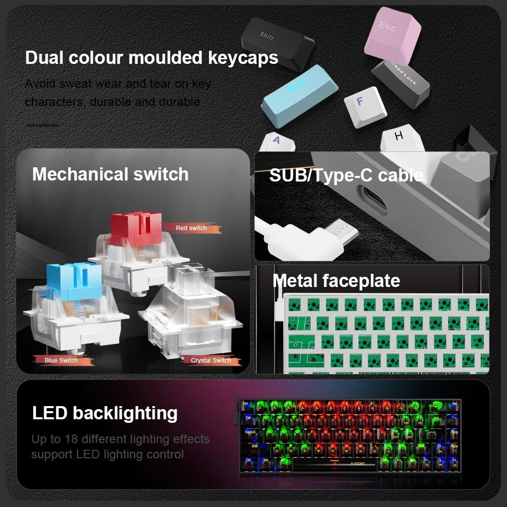 E-YOOSO Z686 USB Mini Slim Mec - Gaming Keyboard E Yooso recension och pris