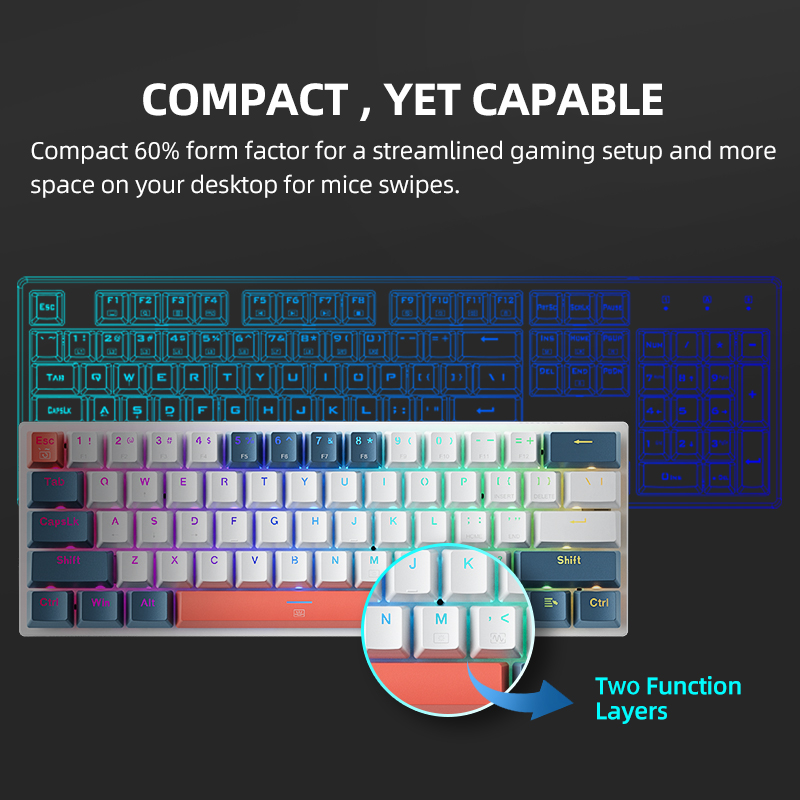 K500-B61 Machenike Mini Mechan - Gaming Keyboard Hot Swappable recension och pris