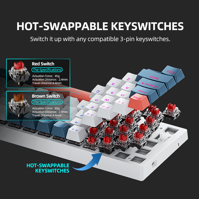 K500-B61 Machenike Mini Mechan - Gaming Keyboard Hot Swappable recension och pris
