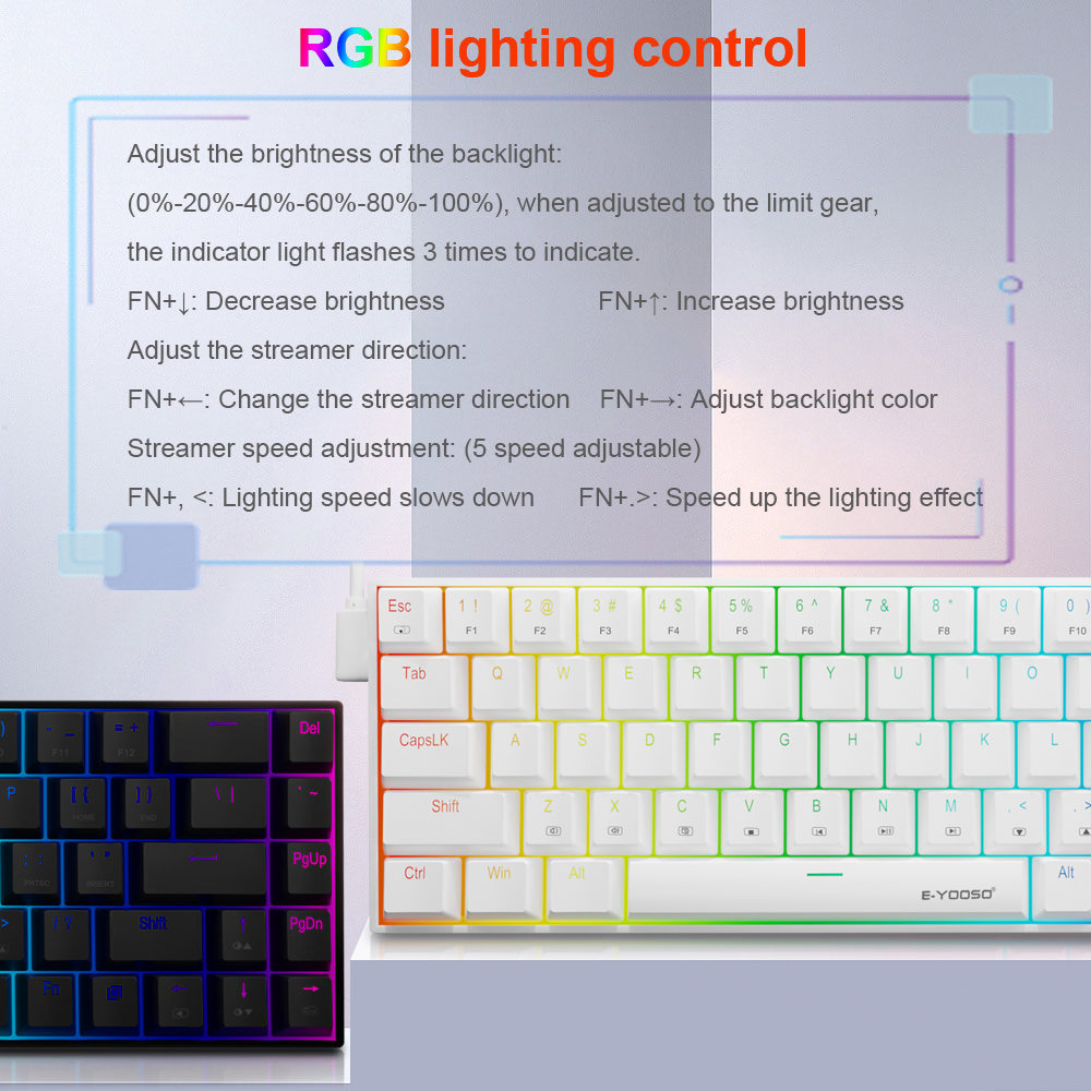 E-YOOSO Z686 RGB USB 60% Mini  - Gaming Keyboard E Yooso recension och pris