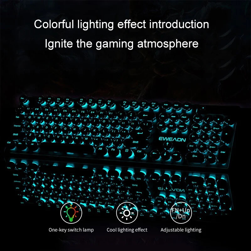 Retro Punk Mechanical Feel Key - Gaming Keyboard Backlit recension och pris