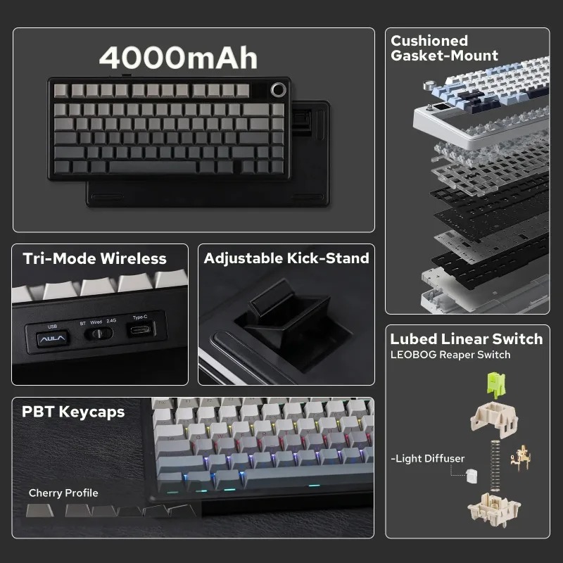 AULA F75 Max Mechanical Keyboa - Gaming Keyboard Mechanical recension och pris