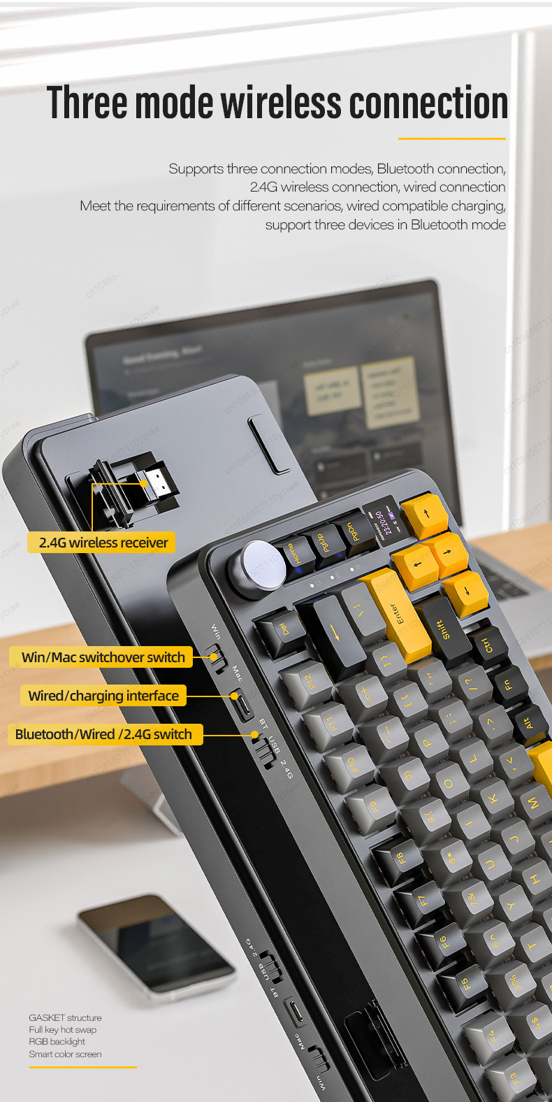 2024 New AL66 Mechanical Keybo - Gaming Keyboard Hot Swappable recension och pris