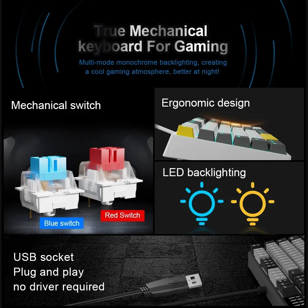 E-YOOSO Z14 USB Mechanical Gam - Gaming Keyboard E Yooso recension och pris