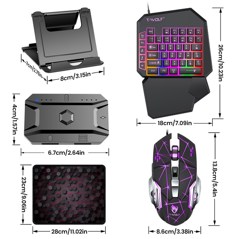T-Wolf Tf950 5 In 1 One Handed - Gaming Keyboard Half recension och pris