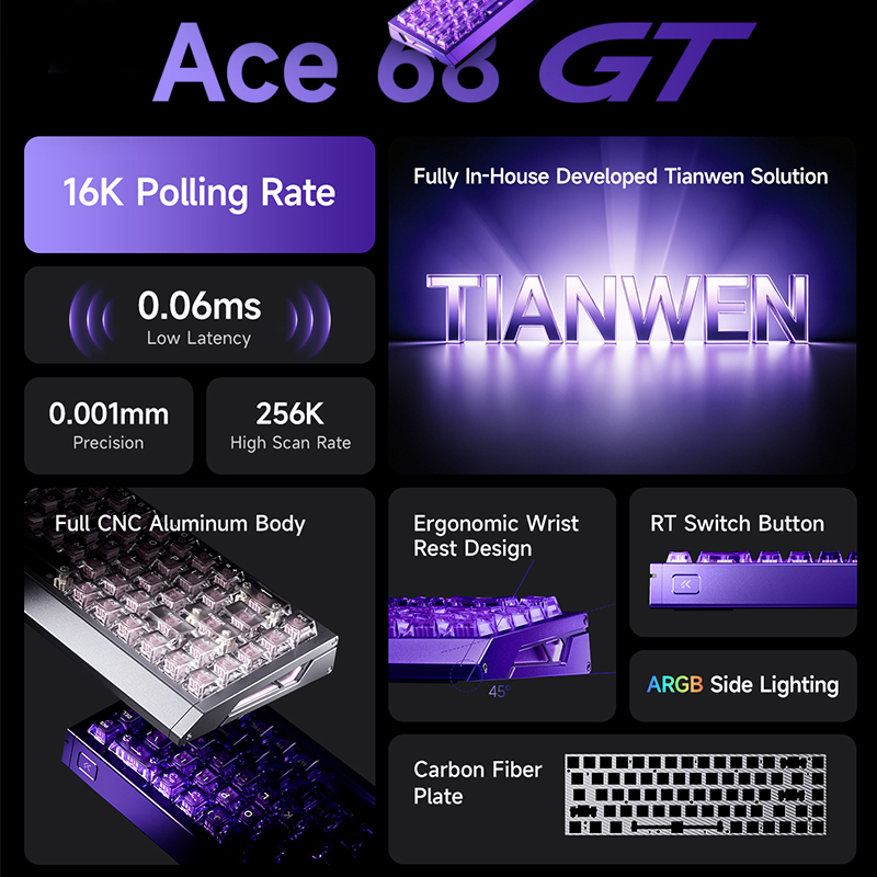 MCHOSE Ace 68 GT Aluminum Allo - Gaming Keyboard Hot Swappable recension och pris