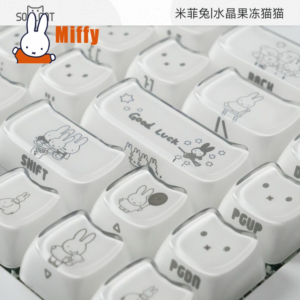 Kawaii Miffy Keycaps Cute Rabb - Gaming Keyboard Ergo recension och pris