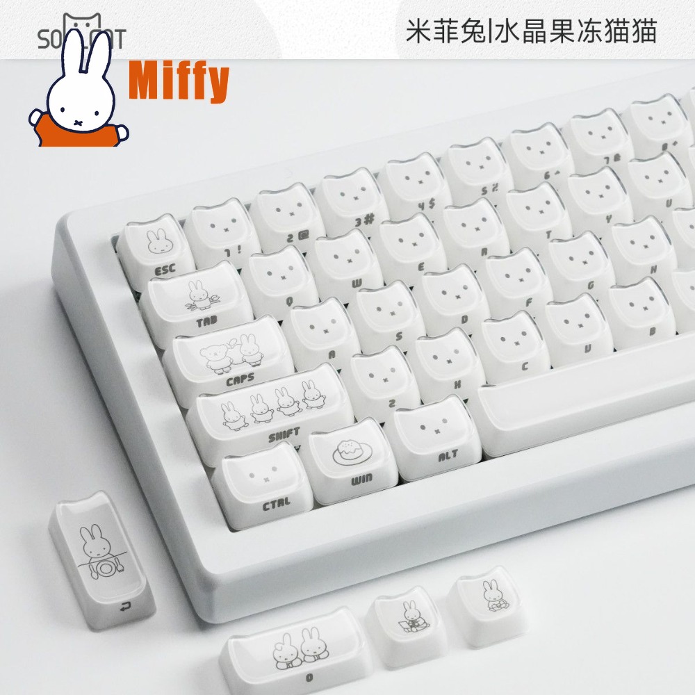 Kawaii Miffy Keycaps Cute Rabb - Gaming Keyboard Ergo recension och pris
