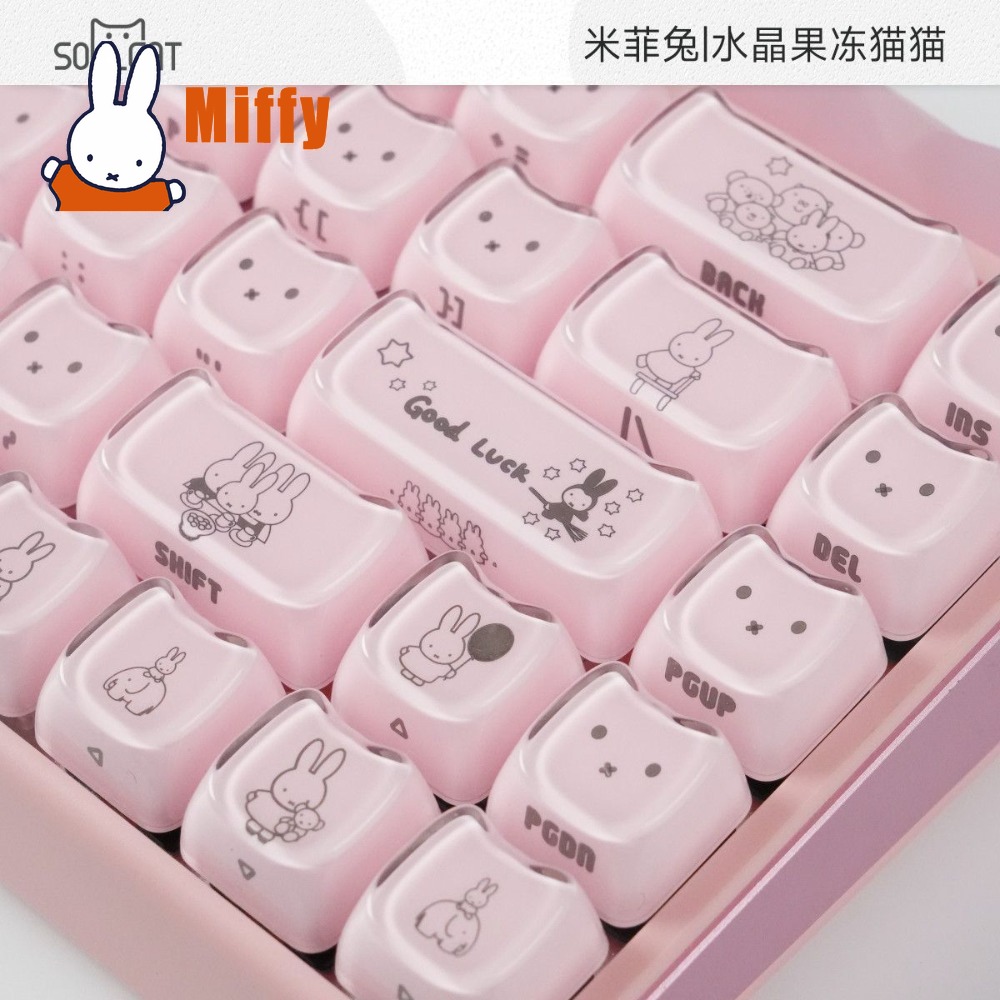 Kawaii Miffy Keycaps Cute Rabb - Gaming Keyboard Ergo recension och pris