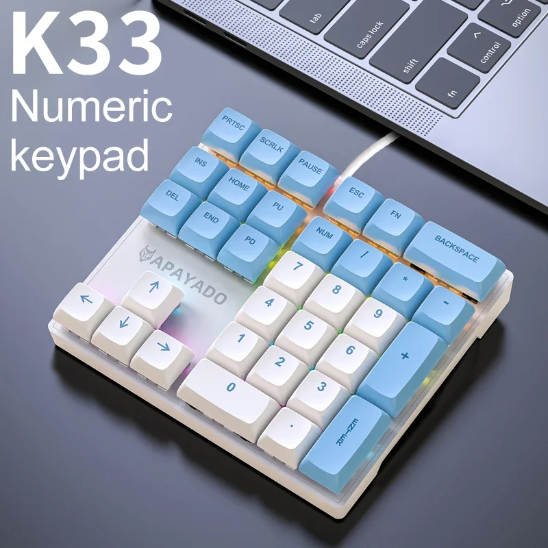 K33 Wired Mechanical Numeric K - Gaming Keyboard Half recension och pris