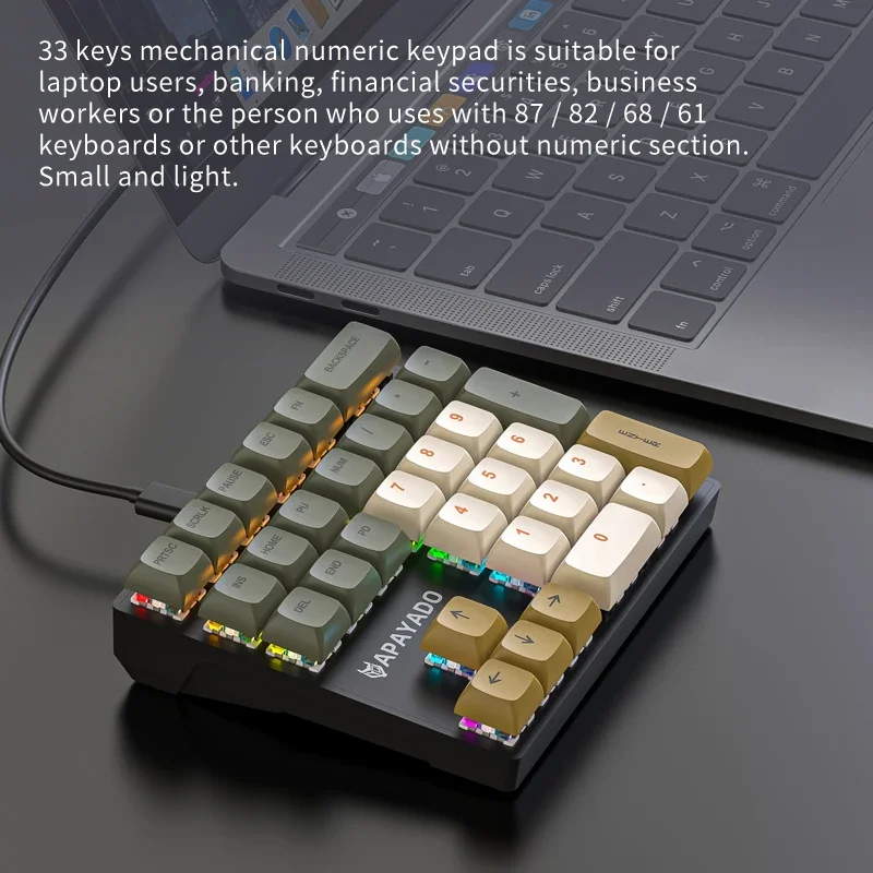 K33 Wired Mechanical Numeric K - Gaming Keyboard Half recension och pris