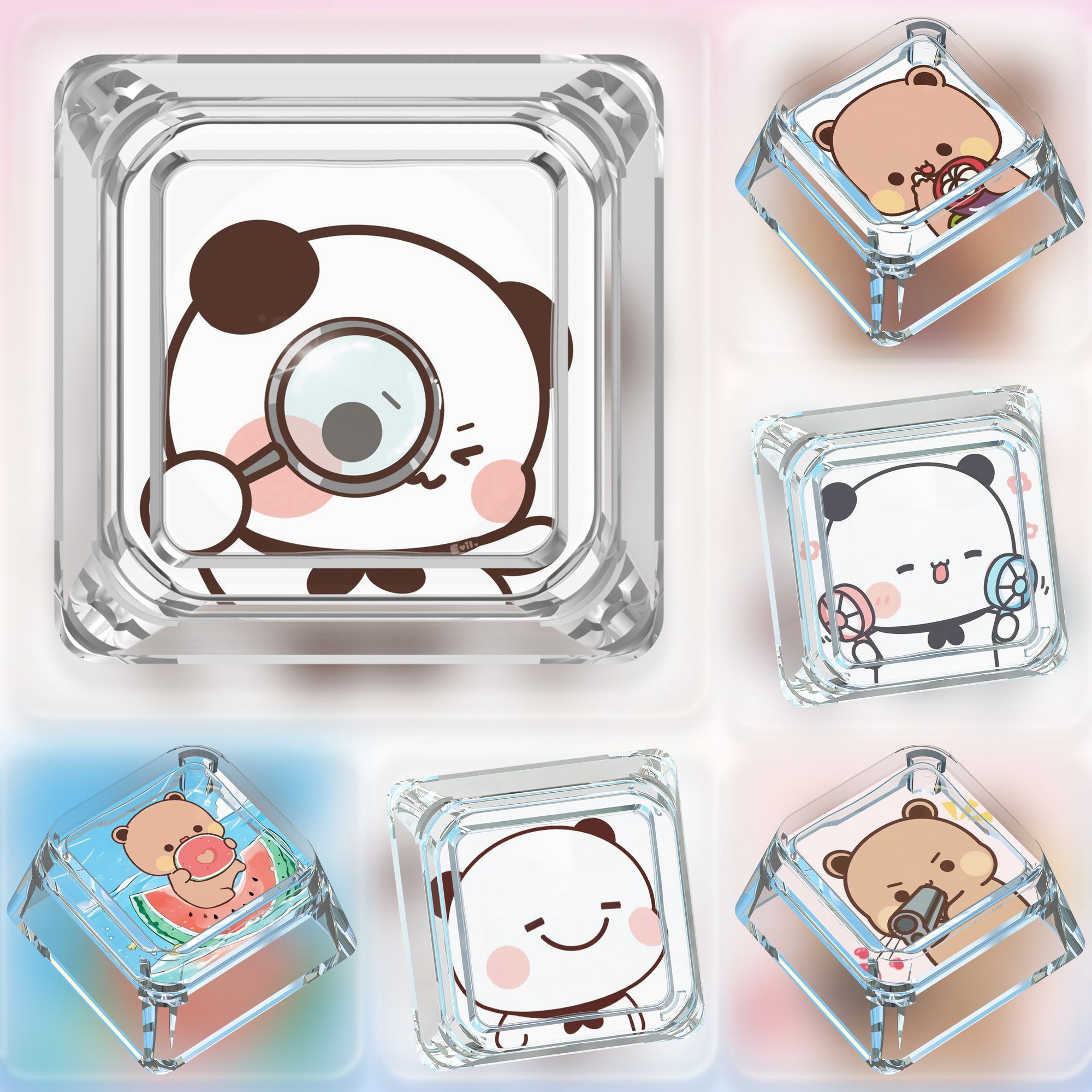 Cute Bubu Dudu Keycaps ABS Cus - Gaming Keyboard Mechanical recension och pris